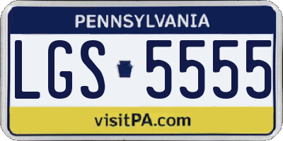 PA license plate LGS5555