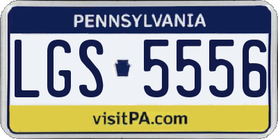PA license plate LGS5556