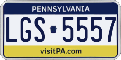 PA license plate LGS5557