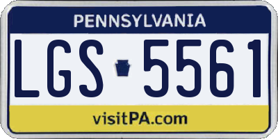 PA license plate LGS5561