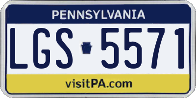 PA license plate LGS5571