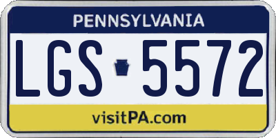PA license plate LGS5572