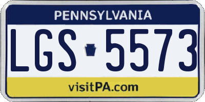 PA license plate LGS5573