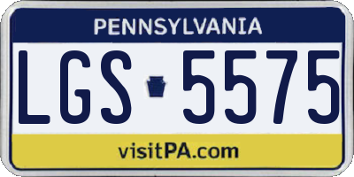 PA license plate LGS5575