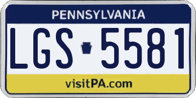 PA license plate LGS5581