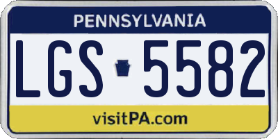 PA license plate LGS5582