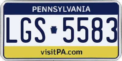 PA license plate LGS5583