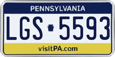 PA license plate LGS5593