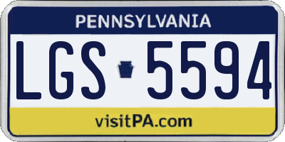 PA license plate LGS5594