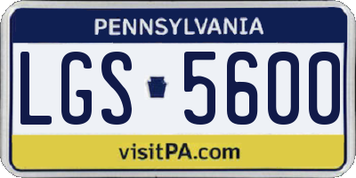 PA license plate LGS5600