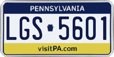 PA license plate LGS5601