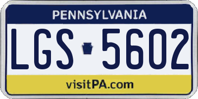 PA license plate LGS5602