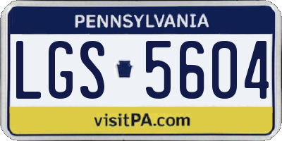 PA license plate LGS5604