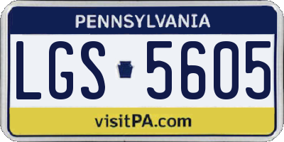 PA license plate LGS5605