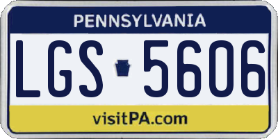 PA license plate LGS5606