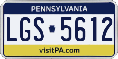 PA license plate LGS5612