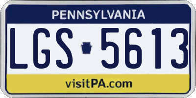 PA license plate LGS5613