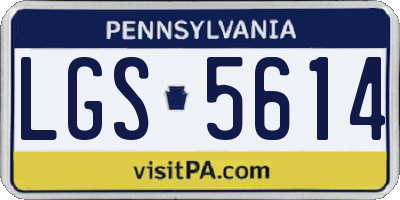 PA license plate LGS5614