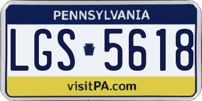 PA license plate LGS5618