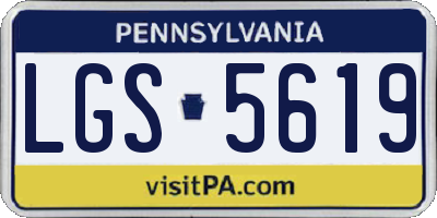PA license plate LGS5619