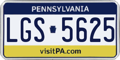 PA license plate LGS5625
