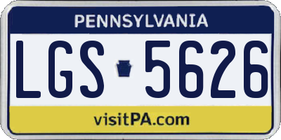 PA license plate LGS5626