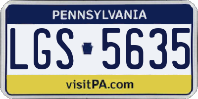 PA license plate LGS5635