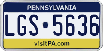 PA license plate LGS5636