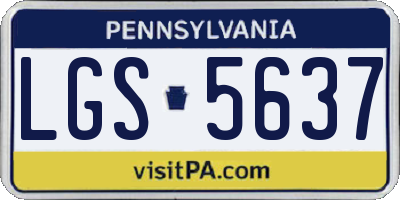 PA license plate LGS5637
