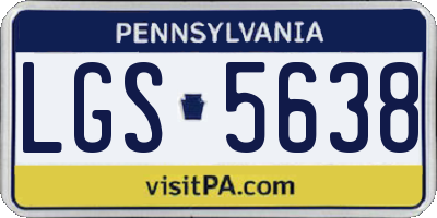 PA license plate LGS5638