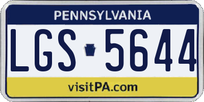 PA license plate LGS5644