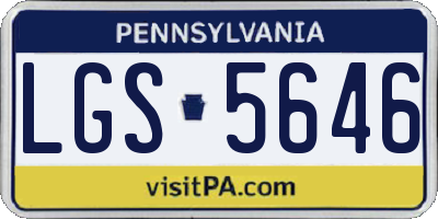PA license plate LGS5646