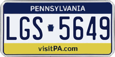 PA license plate LGS5649