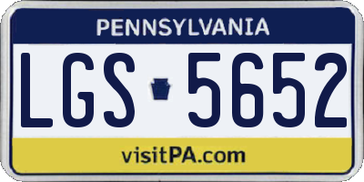 PA license plate LGS5652