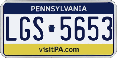 PA license plate LGS5653