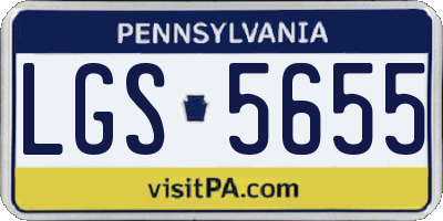 PA license plate LGS5655