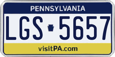 PA license plate LGS5657