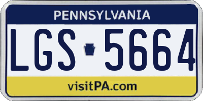 PA license plate LGS5664