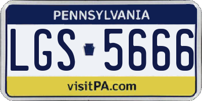PA license plate LGS5666