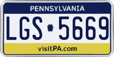 PA license plate LGS5669