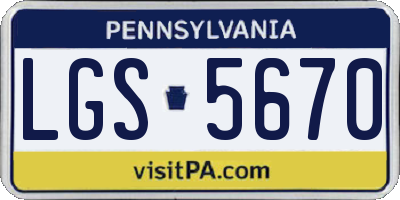 PA license plate LGS5670