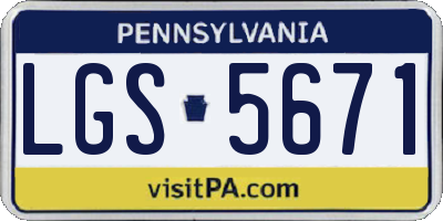 PA license plate LGS5671