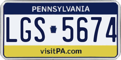 PA license plate LGS5674