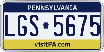 PA license plate LGS5675