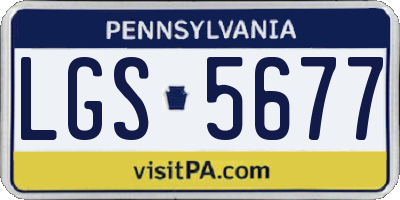 PA license plate LGS5677
