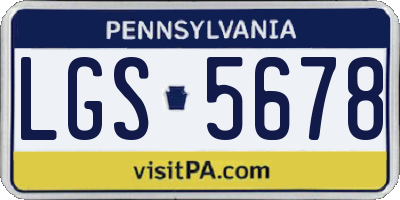 PA license plate LGS5678
