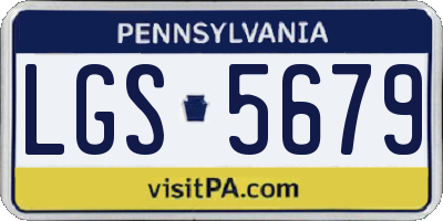 PA license plate LGS5679