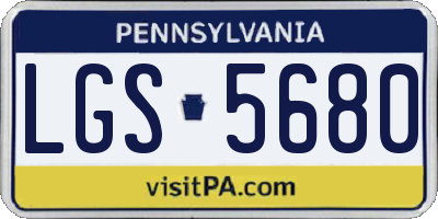 PA license plate LGS5680