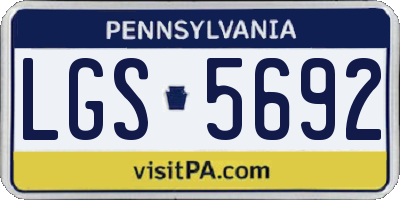 PA license plate LGS5692