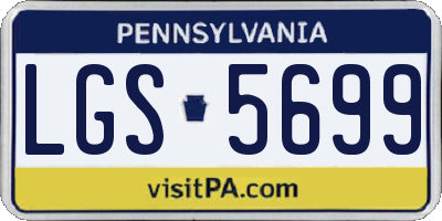 PA license plate LGS5699